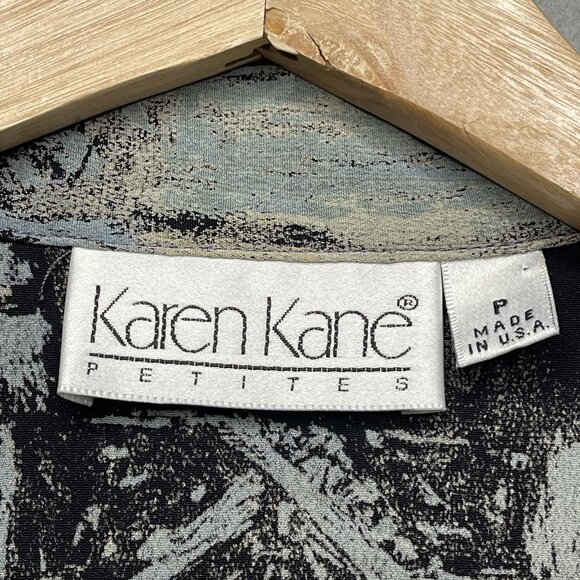 Vtg Karen Kane Petite Light Weight Blazer Jacket Geometric Pattern Multicolor - Picture 3 of 6